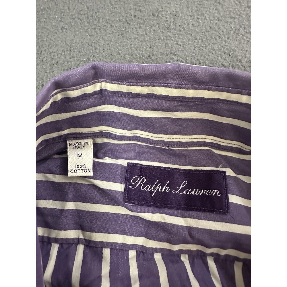Ralph Lauren Purple Label Button Down Shirt Mens Medium Long Sleeve Made Italy - Picture 2 of 8